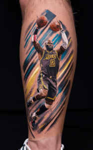 LeBron tattoos arm - LeBron tattoos back - LeBron James' tattoos high School - LeBron tattoos meaning - lebron james hand tattoo - LeBron tattoo lion