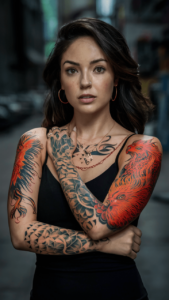 Female half sleeve tattoos - Female classy half sleeve tattoo - Classy female sleeve tattoos - Unique sleeve tattoos for females - Women sleeve tattoos with meaning - Cute sleeve tattoos for females