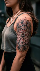 Female half sleeve tattoos - Female classy half sleeve tattoo - Classy female sleeve tattoos - Unique sleeve tattoos for females - Women sleeve tattoos with meaning - Cute sleeve tattoos for females