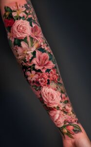 Female half sleeve tattoos - Female classy half sleeve tattoo - Classy female sleeve tattoos - Unique sleeve tattoos for females - Women sleeve tattoos with meaning - Cute sleeve tattoos for females