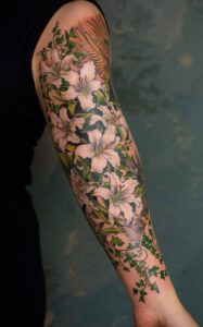 Flower cover up tattoo on arm - Flower cover up tattoo small - Flower cover up tattoo female - Rose flower cover up tattoo - Flower cover up tattoo on Shoulder - Lotus flower cover up tattoo