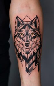 Geometric wolf tattoo meaning - Geometric wolf Tattoo Forearm - Geometric wolf tattoo small - Geometric wolf tattoo ideas - Geometric wolf tattoo Men - Geometric wolf tattoo chest