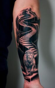 Stairway to heaven tattoo small - Stairway to heaven tattoo half sleeve- Stairway to heaven tattoo meaning - Stairway to heaven tattoo female - Stairway to heaven tattoo Forearm - Stairway to heaven tattoo inner Arm