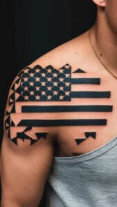 American flag shoulder tattoos men American flag shoulder tattoos male American flag tattoo black and white American flag shoulder tattoos for guys American flag shoulder tattoos meaning American flag tattoos