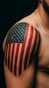 American flag shoulder tattoos men American flag shoulder tattoos male American flag tattoo black and white American flag shoulder tattoos for guys American flag shoulder tattoos meaning American flag tattoos