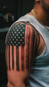 American flag shoulder tattoos men American flag shoulder tattoos male American flag tattoo black and white American flag shoulder tattoos for guys American flag shoulder tattoos meaning American flag tattoos