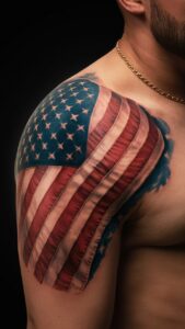 American flag shoulder tattoos men American flag shoulder tattoos male American flag tattoo black and white American flag shoulder tattoos for guys American flag shoulder tattoos meaning American flag tattoos