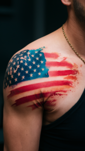 American flag shoulder tattoos men American flag shoulder tattoos male American flag tattoo black and white American flag shoulder tattoos for guys American flag shoulder tattoos meaning American flag tattoos