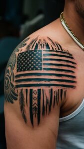 American flag shoulder tattoos men American flag shoulder tattoos male American flag tattoo black and white American flag shoulder tattoos for guys American flag shoulder tattoos meaning American flag tattoos