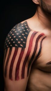 American flag shoulder tattoos men American flag shoulder tattoos male American flag tattoo black and white American flag shoulder tattoos for guys American flag shoulder tattoos meaning American flag tattoos