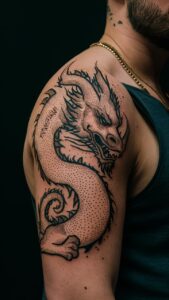 Dragon shoulder tattoos men Dragon shoulder tattoo Female Dragon shoulder tattoos meaning Dragon shoulder tattoos male Small dragon shoulder tattoo male Dragon Tattoo Shoulder to Chest