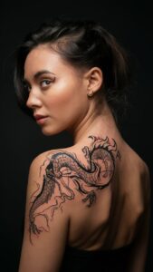 Dragon shoulder tattoos men Dragon shoulder tattoo Female Dragon shoulder tattoos meaning Dragon shoulder tattoos male Small dragon shoulder tattoo male Dragon Tattoo Shoulder to Chest