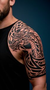 Dragon shoulder tattoos men Dragon shoulder tattoo Female Dragon shoulder tattoos meaning Dragon shoulder tattoos male Small dragon shoulder tattoo male Dragon Tattoo Shoulder to Chest