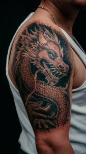 Dragon shoulder tattoos men Dragon shoulder tattoo Female Dragon shoulder tattoos meaning Dragon shoulder tattoos male Small dragon shoulder tattoo male Dragon Tattoo Shoulder to Chest