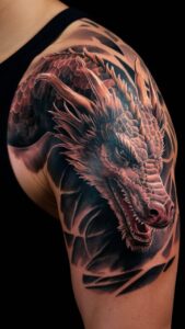 Dragon shoulder tattoos men Dragon shoulder tattoo Female Dragon shoulder tattoos meaning Dragon shoulder tattoos male Small dragon shoulder tattoo male Dragon Tattoo Shoulder to Chest