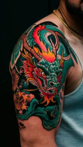 Dragon shoulder tattoos men Dragon shoulder tattoo Female Dragon shoulder tattoos meaning Dragon shoulder tattoos male Small dragon shoulder tattoo male Dragon Tattoo Shoulder to Chest