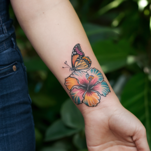 Hibiscus Flower Tattoos 16