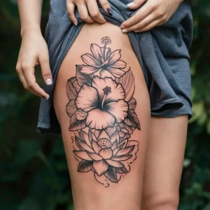 Hibiscus Flower Tattoos 8