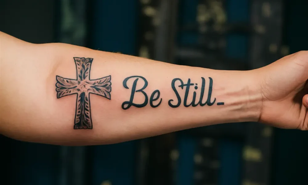 Be Still Tattoo with Cross