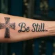 Be Still Tattoo with Cross