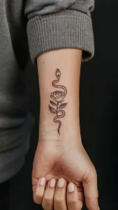 Snake and rose tattoo meaning Snake and rose tattoos small Snake and rose tattoos on hand Snake and rose tattoo men Snake and rose tattoo meaning on a woman Snake and rose tattoos simple