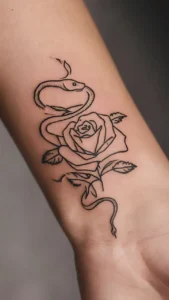 Snake and rose tattoo meaning Snake and rose tattoos small Snake and rose tattoos on hand Snake and rose tattoo men Snake and rose tattoo meaning on a woman Snake and rose tattoos simple