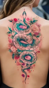 Snake and rose tattoo meaning Snake and rose tattoos small Snake and rose tattoos on hand Snake and rose tattoo men Snake and rose tattoo meaning on a woman Snake and rose tattoos simple