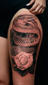 Snake and rose tattoo meaning Snake and rose tattoos small Snake and rose tattoos on hand Snake and rose tattoo men Snake and rose tattoo meaning on a woman Snake and rose tattoos simple