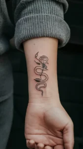 Snake and rose tattoo meaning Snake and rose tattoos small Snake and rose tattoos on hand Snake and rose tattoo men Snake and rose tattoo meaning on a woman Snake and rose tattoos simple