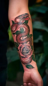 Snake and rose tattoo meaning Snake and rose tattoos small Snake and rose tattoos on hand Snake and rose tattoo men Snake and rose tattoo meaning on a woman Snake and rose tattoos simple