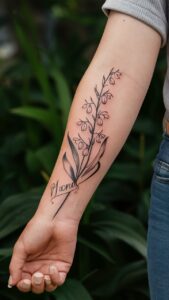 Lily of the Valley tattoo meaning Lily of the valley tattoos small Lily of the valley tattoos simple Lily of the valley tattoo fine line Lily of the Valley tattoo with name Lily of the valley tattoo black and white