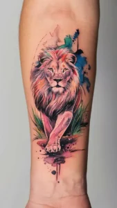 Lion forearm tattoo female Lion forearm tattoo male Lion forearm tattoos meaning Lion tattoo on arm small Lion arm tattoo female Lion Forearm Tattoo blue eyes