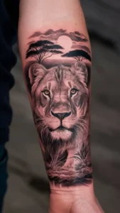 Lion forearm tattoo female Lion forearm tattoo male Lion forearm tattoos meaning Lion tattoo on arm small Lion arm tattoo female Lion Forearm Tattoo blue eyes