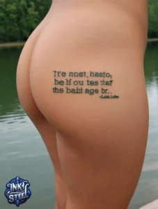 Thigh quote tattoos for females - Thigh quote tattoo men - Thigh quote Tattoos for Females with meaning - Thigh quote tattoo ideas - Thigh quote tattoo meaning - Front thigh quote tattoo