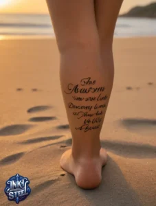 Thigh quote tattoos for females - Thigh quote tattoo men - Thigh quote Tattoos for Females with meaning - Thigh quote tattoo ideas - Thigh quote tattoo meaning - Front thigh quote tattoo