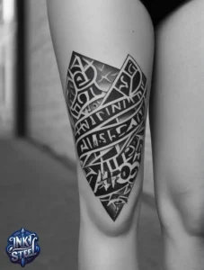 Thigh quote tattoos for females - Thigh quote tattoo men - Thigh quote Tattoos for Females with meaning - Thigh quote tattoo ideas - Thigh quote tattoo meaning - Front thigh quote tattoo