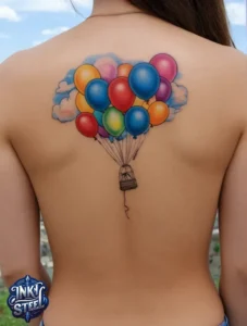 Balloon tattoo meaning - Balloon tattoo small - Balloon tattoo ideas - 3 balloon tattoo - Balloon tattoo with Names - Hot air balloon tattoo