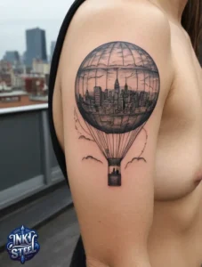 Balloon tattoo meaning - Balloon tattoo small - Balloon tattoo ideas - 3 balloon tattoo - Balloon tattoo with Names - Hot air balloon tattoo