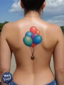 Balloon tattoo meaning - Balloon tattoo small - Balloon tattoo ideas - 3 balloon tattoo - Balloon tattoo with Names - Hot air balloon tattoo