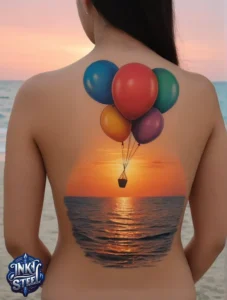 Balloon tattoo meaning - Balloon tattoo small - Balloon tattoo ideas - 3 balloon tattoo - Balloon tattoo with Names - Hot air balloon tattoo