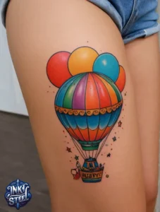 Balloon tattoo meaning - Balloon tattoo small - Balloon tattoo ideas - 3 balloon tattoo - Balloon tattoo with Names - Hot air balloon tattoo