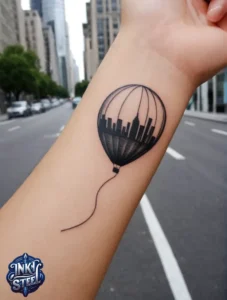 Balloon tattoo meaning - Balloon tattoo small - Balloon tattoo ideas - 3 balloon tattoo - Balloon tattoo with Names - Hot air balloon tattoo