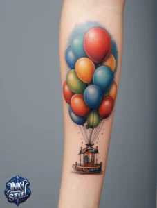 Balloon tattoo meaning - Balloon tattoo small - Balloon tattoo ideas - 3 balloon tattoo - Balloon tattoo with Names - Hot air balloon tattoo