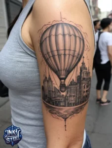 Balloon tattoo meaning - Balloon tattoo small - Balloon tattoo ideas - 3 balloon tattoo - Balloon tattoo with Names - Hot air balloon tattoo