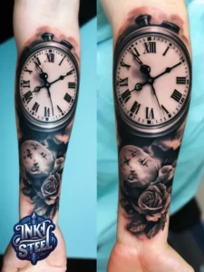 Temporary birth clock tattoos - Birth clock tattoo with name - Birth clock tattoos for guys - Birth clock tattoo small - Birth clock tattoo ideas - Time of birth Tattoo small