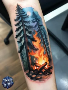 Campsite tattoos for females - Campsite tattoos for guys - Campsite tattoo meaning - Campsite tattoo small - Camping tattoo minimalist - Camping tattoos for guys