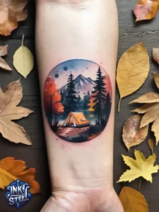 Campsite tattoos for females - Campsite tattoos for guys - Campsite tattoo meaning - Campsite tattoo small - Camping tattoo minimalist - Camping tattoos for guys