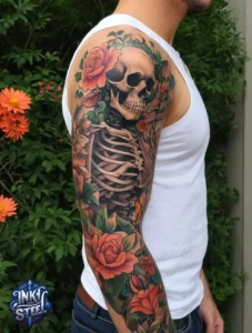 Color sleeve tattoo men - Colorful sleeve tattoos for females - Color sleeve tattoo ideas - Color Sleeve tattoos on dark skin - Colored sleeve tattoos vs black and white