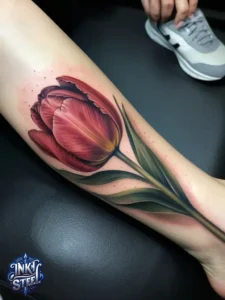 Flower leg tattoos for females - Unique Flower Leg Tattoos for females - Simple flower leg tattoos - Small flower leg tattoos for females - Flower Leg Tattoo male - Lower leg Flower Tattoo