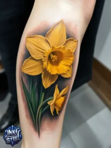 Flower leg tattoos for females - Unique Flower Leg Tattoos for females - Simple flower leg tattoos - Small flower leg tattoos for females - Flower Leg Tattoo male - Lower leg Flower Tattoo